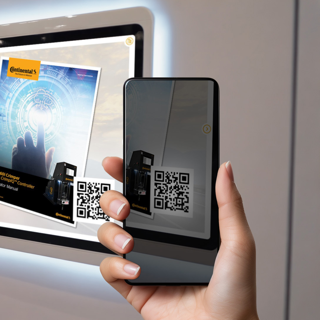 Interaktive Nutzung eines Smartphones für Messepräsentation